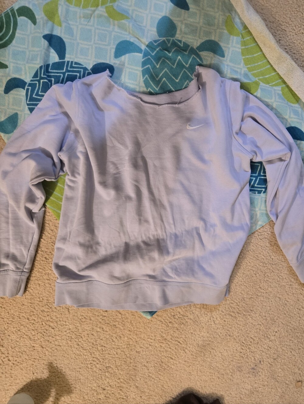 Nike Light Lavender Off Shoulder Sweater